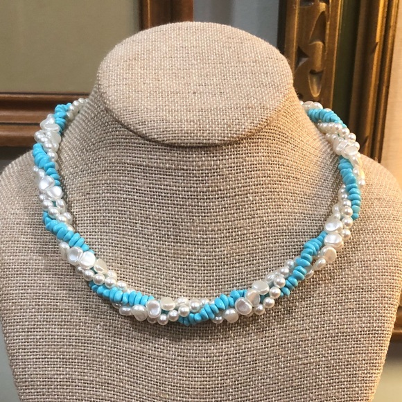 Vintage beaded twisted strand necklace - Picture 2 of 4